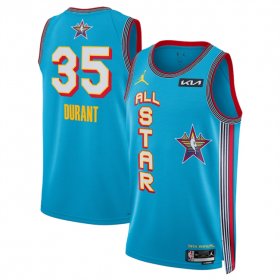 Cheap Men\'s 2025 All-Star #35 Kevin Durant Light Blue Stitched Basketball Jersey