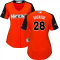 Wholesale Cheap Rockies #28 Nolan Arenado Orange 2017 All-Star National League Women's Stitched MLB Jersey