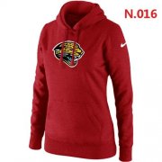 Wholesale Cheap Women's Jacksonville Jaguars Logo Pullover Hoodie Red