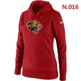 Wholesale Cheap Women\'s Jacksonville Jaguars Logo Pullover Hoodie Red