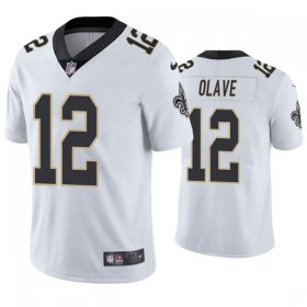 Wholesale Cheap Men\'s New Orleans Saints #12 Chris Olave White Vapor Limited Stitched Jersey