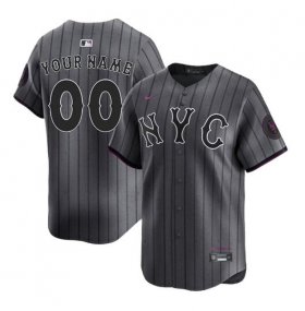 Wholesale Cheap Men\'s New York Mets Customized Graphite 2024 City Connect Limited Stitched Baseball Jersey