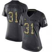 Wholesale Cheap Nike Cardinals #31 David Johnson Black Women's Stitched NFL Limited 2016 Salute to Service Jersey