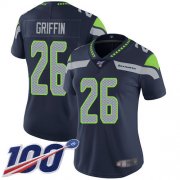 Wholesale Cheap Nike Seahawks #26 Shaquem Griffin Steel Blue Team Color Women's Stitched NFL 100th Season Vapor Limited Jersey