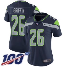 Wholesale Cheap Nike Seahawks #26 Shaquem Griffin Steel Blue Team Color Women\'s Stitched NFL 100th Season Vapor Limited Jersey