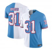 Wholesale Cheap Men's Tennessee Titans #31 Kevin Byard White Blue 2023 F.U.S.E. Split Vapor Limited Throwback Football Stitched Jersey