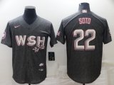 Wholesale Cheap Men's Washington Nationals #22 Juan Soto 2022 Grey City Connect Cherry Blossom Cool Base Stitched Jersey