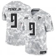 Cheap Men's Atlanta Falcons #9 Michael Penix Jr. 2024 F.U.S.E. Arctic Camo Salute to Service Limited Football Stitched Jersey