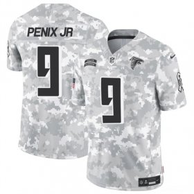 Cheap Men\'s Atlanta Falcons #9 Michael Penix Jr. 2024 F.U.S.E. Arctic Camo Salute to Service Limited Football Stitched Jersey