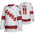 Wholesale Cheap Carolina Hurricanes #11 Jordan Staal Men's 2019-20 Away Authentic Player White Stitched NHL Jersey