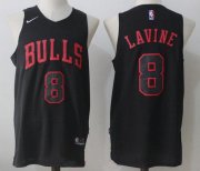 Wholesale Cheap Men's Chicago Bulls #8 Zach LaVine All Black 2017-2018 Nike Swingman Stitched NBA Jersey