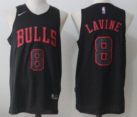 Wholesale Cheap Men\'s Chicago Bulls #8 Zach LaVine All Black 2017-2018 Nike Swingman Stitched NBA Jersey