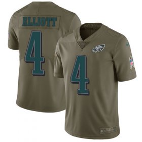 Wholesale Cheap Nike Eagles #4 Jake Elliott Olive Men\'s Stitched NFL Limited 2017 Salute To Service Jersey