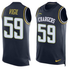 Wholesale Cheap Nike Chargers #59 Nick Vigil Navy Blue Team Color Men\'s Stitched NFL Limited Tank Top Jersey