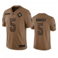 Wholesale Cheap Men's Miami Dolphins #5 Jalen Ramsey 2023 Brown Salute To Service Limited Football Stitched Jersey