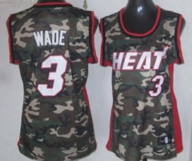 Wholesale Cheap Miami Heat #3 Dwyane Wade Camo Fashion Womens Jersey