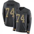 Wholesale Cheap Nike Colts #74 Anthony Castonzo Anthracite Salute to Service Men's Stitched NFL Limited Therma Long Sleeve Jersey