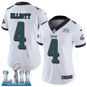 Wholesale Cheap Nike Eagles #4 Jake Elliott White Super Bowl LII Women\'s Stitched NFL Vapor Untouchable Limited Jersey