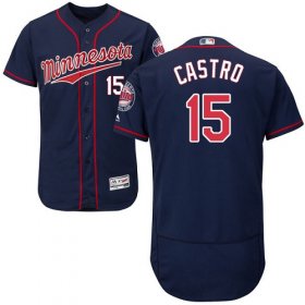 Wholesale Cheap Twins #15 Jason Castro Navy Blue Flexbase Authentic Collection Stitched MLB Jersey