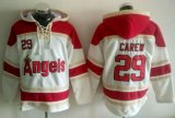 Wholesale Cheap Angels of Anaheim #29 Rod Carew White Sawyer Hooded Sweatshirt MLB Hoodie