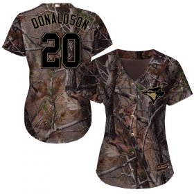 Wholesale Cheap Blue Jays #20 Josh Donaldson Camo Realtree Collection Cool Base Women\'s Stitched MLB Jersey