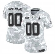 Cheap Women's Dallas Cowboys Active Player Custom 2024 F.U.S.E Arctic Camo Salute To Service Limited Stitched Football Jersey(Run Small)