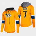 Wholesale Cheap Predators #7 Yannick Weber Gold 2018 Pullover Platinum Hoodie