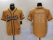 Cheap Men's New Orleans Saints #22 Rashid Shaheed Gold Cool Base Stitched Baseball Jersey