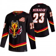 Wholesale Cheap Calgary Flames #23 Sean Monahan Black Men's Adidas 2020-21 Reverse Retro Alternate NHL Jersey