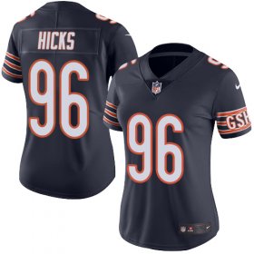 Wholesale Cheap Nike Bears #96 Akiem Hicks Navy Blue Team Color Women\'s Stitched NFL Vapor Untouchable Limited Jersey