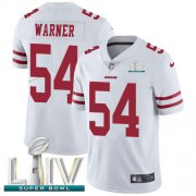 Wholesale Cheap Nike 49ers #54 Fred Warner White Super Bowl LIV 2020 Men's Stitched NFL Vapor Untouchable Limited Jersey