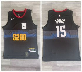 Cheap Nuggets 15 Nikola Jokic Black Nike 2023-24 City Edition Swingman Jersey