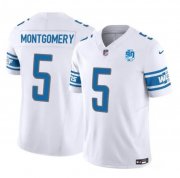 Cheap Men's Detroit Lions #5 David Montgomery White 2023 F.U.S.E. 90th Anniversary Vapor Untouchable Limited Stitched Jersey