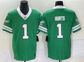 Wholesale Cheap Men\'s Philadelphia Eagles #1 Jalen Hurts Green 2023 F.U.S.E. Vapor Untouchable Stitched Football Jersey