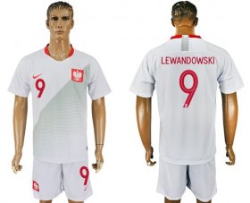 Wholesale Cheap Poland #9 Lewandowski Home Soccer Country Jersey