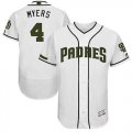 Wholesale Cheap Padres #4 Wil Myers White Flexbase Authentic Collection Memorial Day Stitched MLB Jersey