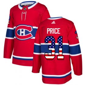 Wholesale Cheap Adidas Canadiens #31 Carey Price Red Home Authentic USA Flag Stitched NHL Jersey