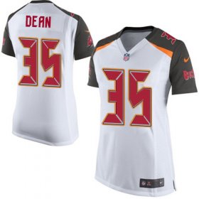 Wholesale Cheap Nike Buccaneers #35 Jamel Dean White Women\'s Stitched NFL New Elite Jersey