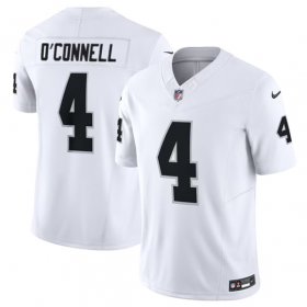 Men\'s Las Vegas Raiders #4 Aidan O\'Connell White 2023 F.U.S.E Vapor Untouchable Stitched Football Jersey