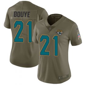 Wholesale Cheap Nike Jaguars #21 A.J. Bouye Olive Women\'s Stitched NFL Limited 2017 Salute to Service Jersey