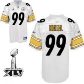 Wholesale Cheap Steelers #99 Brett Keisel White Super Bowl XLV Stitched NFL Jersey