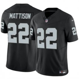 Cheap Men\'s Las Vegas Raiders #22 Alexander Mattison Black 2024 F.U.S.E. Vapor Football Stitched Jersey