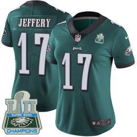 Wholesale Cheap Nike Eagles #17 Alshon Jeffery Midnight Green Team Color Super Bowl LII Champions Women\'s Stitched NFL Vapor Untouchable Limited Jersey