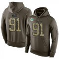 Wholesale Cheap NFL Men's Nike Miami Dolphins #91 Cameron Wake Stitched Green Olive Salute To Service KO Performance Hoodie