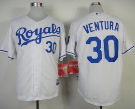 Wholesale Cheap Royals #30 Yordano Ventura White Cool Base Stitched MLB Jersey