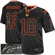 Wholesale Cheap Nike Bengals #18 A.J. Green Lights Out Black Men's Stitched NFL Elite Autographed Jersey