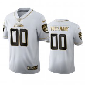 Wholesale Cheap Jacksonville Jaguars Custom Men\'s Nike White Golden Edition Vapor Limited NFL 100 Jersey