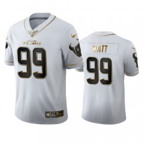 Wholesale Cheap Houston Texans #99 J.J. Watt Men\'s Nike White Golden Edition Vapor Limited NFL 100 Jersey