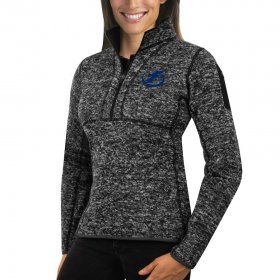 Wholesale Cheap Tampa Bay Lightning Antigua Women\'s Fortune 1/2-Zip Pullover Sweater Charcoal