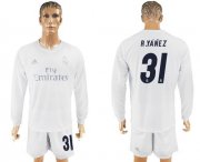 Wholesale Cheap Real Madrid #31 R.Yanez Marine Environmental Protection Home Long Sleeves Soccer Club Jersey